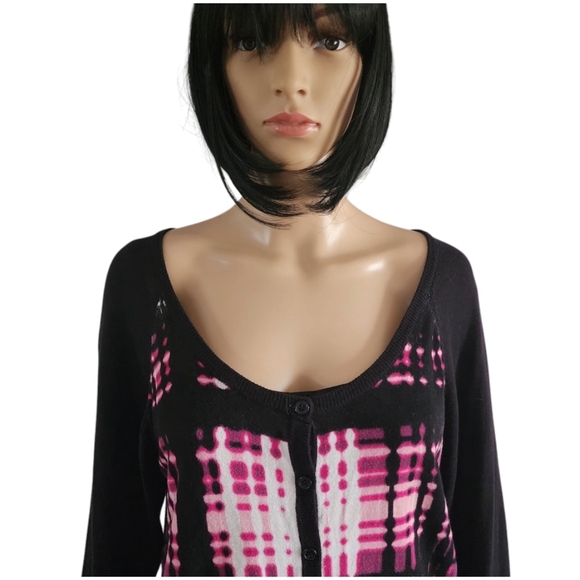 Worthington black&pink buttoned lightweight cardigan, size XL - Picture 4 of 11